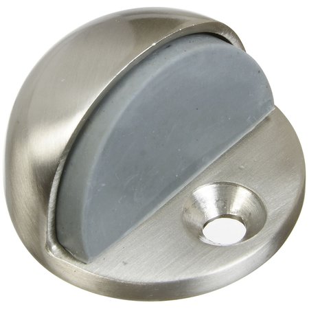 NATIONAL HARDWARE Solid Brass w/Rubber Bumper Satin Nickel Silver Door Stop Mounts to floor 1.75 in. N325-324
